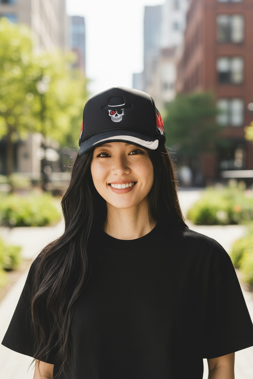 BoszVaibz embroidered logo trucker hat